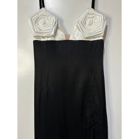 For Love & Lemons Rita Black & White Midi Dress Size Medium NWT - Picture 6 of 16